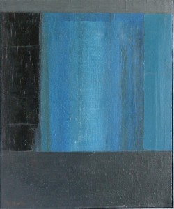 Rueda Gerardo 1959, Composición en azules, pintura oleo lienzo, enmarcado, intura 46x38 cms. y marco 52x44 cms. (4)