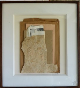 Rueda Gerardo 1990, Papiro, collage papeles y acuarela, obra 38x33 cms. y marco 55,50x50,50 cms (1) 1300