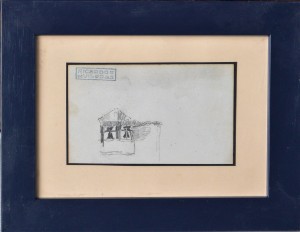 Villodas Ricardo de, Campanario, dibujo lápiz papel, enmarcado, dibujo 7,50x12 cms. y marco 16,50x21,50 cms (1)
