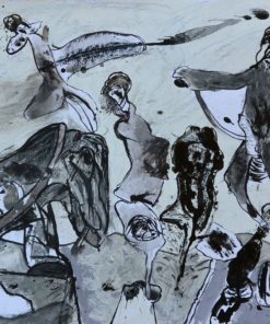 Bonifacio 1986 - "Figuras blanco y negro" acrílico cartulina, enmarcado