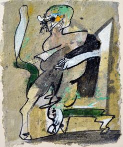 Bonifacio 1987 - "Sin título" pintura técnica mixta papel artesanal, enmarcado