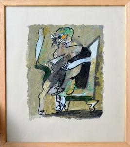 bonifacio 1987, Sin título, pintura técnica mixta papel artesanal, enmarcado, papel 34x27 cms. y marco 51x46 cms (6)