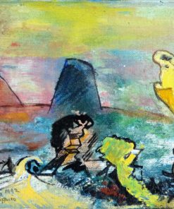 Bonifacio 1992 - "Contemplación del volcán" pintura oleo lienzo