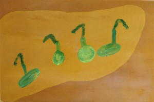 lamazares anton, Cebollas verdes, oleo y barniz cartulina, enmarcado, pintura 76x113 cms. y marco 82x119 cms (5)