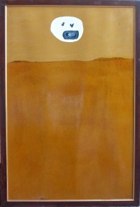 lamazares anton, astro sobre el horizonte, oleo y barniz cartulina, enmarcado, pintura 113x76 cms. y marco 119x82 cms. (5)