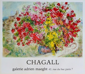 Chagall Marc, Les Jardins de Saint Paul, cartel original exposición en la galería Adrien Maeght en 1973, 56,50x64 cms (1)