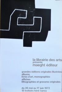 Chillida Eduardo, librairie des Arts, cartel litográfico original, editado para Maeght Editeur en Libreria de Nancy en 1972, 77x51 cms. (3)