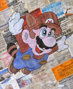 Decker Daniel P. Reformas Super Mario, técnica mixta y collage, enmarcado, 59x49 cms (1)