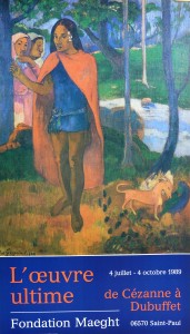 Gauguin Paul, Le sorcier, cartel original exposicíon colectiva l´ouver ultime en 1989, 77,50x45 cms (2)