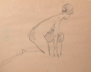 Lahuerta Genaro, Desnudo académico, dibujo lápiz papel, enmarcado, dibujo 21x27 cms. y marco 25,50x31,50 cms. (7)