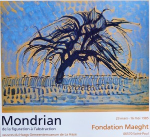 Mondrian Piet, L´ arbre bleu, cartel original exposición en la Fondation Maeght en 1985, 60x66,50 cms. (5)