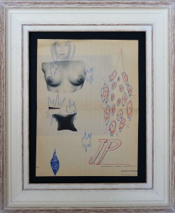 Pagola Javier 2010, Composición con dos senos, dibujo técnica mixta papel, enmarcado, dibujo 21x16 cms. y marco 32,50x27 cms.  (7)