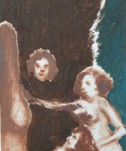 Javier Pagola 2015 - "Reunión de mujeres" pintura oleo cartulina, enmarcado