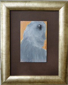 Pagola Javier, Personaje del bosque, pintura oleo cartulina, enmarcado, pintura 14x9 cms. y marco 28,50x23 cms. (3)