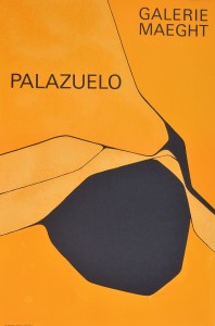 Palazuelo Pablo, Orange et noir, cartel litográfico original exposición en la galeria Maeght en 1963, 63,50x42 cms. (1)