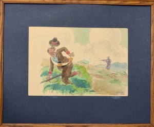 Penagos Rafael de, Tarde de caza, 1931, dibujo tinta y acuarela papel, enmarcado, dibujo 18x26 cms. y marco 34x41,50 cms.  (3)
