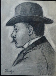 Pinazo Martinez José, personaje del Ateneo de Valencia # XXIV, dibujo lápiz papel, enmarcado, papel 11,50x8,50 cms. y marco 27,50x22,50 cms.  (17)