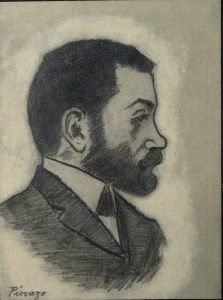 Pinazo Martinez José, personaje del Ateneo de Valencia # XXXI, dibujo lápiz papel, enmarcado, papel 11,50x8,50 cms. y marco 28x24 cms.  (10)