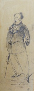 Ribera Román, Comerciante, dibujo lápiz papel, enmarcado, dibujo 17x6,60 cms. y marco 32x22 cms.  (15)