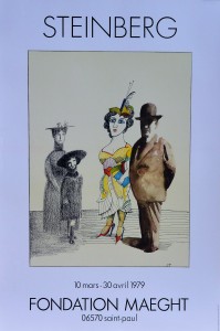 Steinberg Saul, Petit couple, cartel original exposción en la Galería Maeght en 1979, 75x50 cms.  (1)