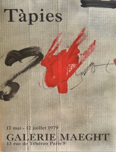 Tapies Antoni, Composición, cartel litográfico original exposicien la Galería Maeght en 1979, 66x50,50 cms (5)