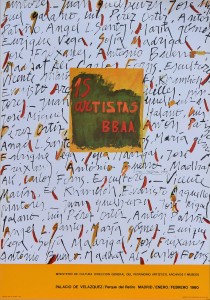 15 artistas BBAA, Palacio de Velazquez, cartel original exposición colectiva en 1980, 48x68 cms. (2)