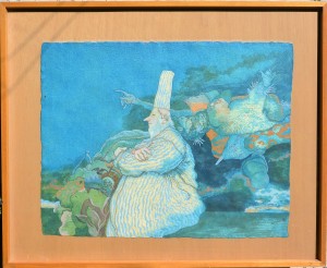 Alcorlo Manuel 1986, Señalando, pintura gouasche papel, enmarcado, papel 50x63,50 cms. y marco 67x83 cms.  (5)