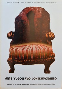Arte Yugoslavo contemporaneo, Palacio de Velazquez, cartel original exposición en 1978, 70x48 cms.  (5)