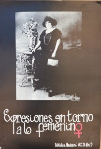 Expresiones en torno a lo femenino, Biblioteca Nacional, cartel original exposición, 69x48 cms.  (1)
