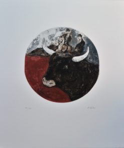 Luis García Ochoa - "Grana y Oro, El Toro" grabado aguafuerte color