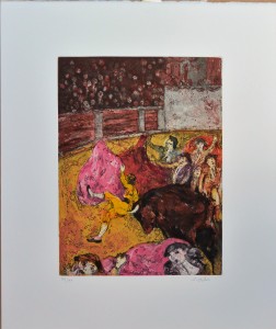 García Ochoa Luis, Grana y Oro, al quite, grabado aguafuerte color, edición 175 ejemplares, numerado y firmado a lápiz, plancha 39x29 cms. y papel 60x50 cms. (1)