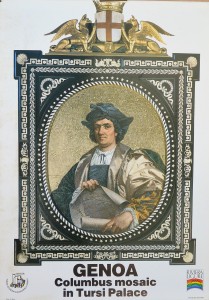 Génova, Columbus Mosaic in Tursi Palace, cartel promoción turística, 69x48 cms (1)