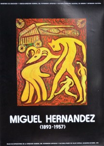 Hernandez Miguel, Ministerio de Educación y Ciencia, cartel original exposición en 1976, 70x50 cms. (2)