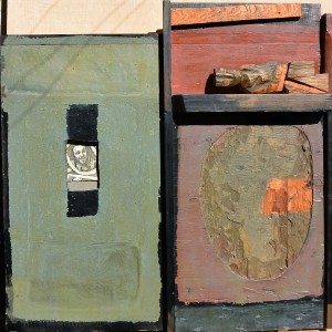 Lechuga David 1988, El sueño del durmiente, técnica mixta madera 92x90 cms. (irregular) (12)