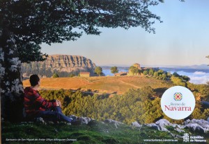 Navarra, Santuario de San Miguel de Aralar, cartel promoción turística, 48x68 cms (3)