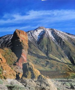 Parque Nacional del Teide - "El Teide con nieve" cartel promoción turística