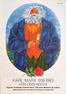 Sanchez Jose Ramon, Karl Marx vida-obra-época, cartel original exposición en 1983, 69x49 cms (3)