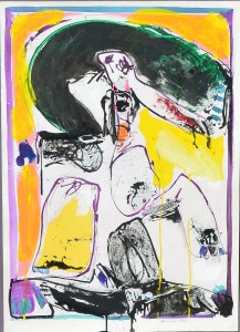 bonifacio 1973, Sin título, pintura técnica mixta cartulina, enmarcado, pintura 66x47 cms. y marco 89x68 cms (17)