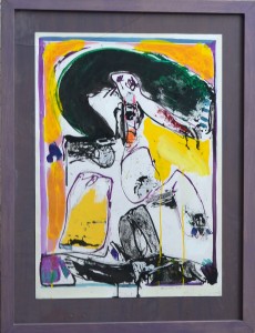 bonifacio 1973, Sin título, pintura técnica mixta cartulina, enmarcado, pintura 66x47 cms. y marco 89x68 cms (2)