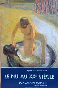Bonnard Pierre, Nu accroupi au tub, cartel original exposición en la Fondation Maeght en 2000, 79,50x52 cms. (5)