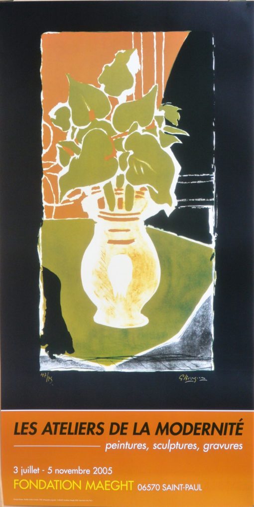 Georges Braque - "Feuilles, couleurs, lumière" cartel original exposición en Fondation Maeght en 2005