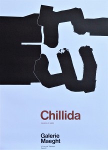 Chillida Eduardo, Dessins et reliefs, cartel original impresión litográfica exposición en Galerie Maeght en 1970, 70x52 cms. (5)