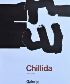 Eduardo Chillida - "Dessins et reliefs" cartel original impresión litográfica exposición en Galerie Maeght en 1970