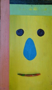 Pagola Javier 1996, pintura y collage lienzo, enmarcado, pintura 19x33,50 cms y marco 40x26 cms. (7)