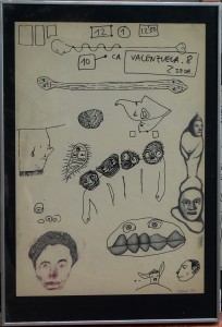 Pagola Javier 1998 Valenzuela 8, dibujo técnica mixta papel, enmarcado, dibujo 42x30 cms. y marco 50x34,50 cms.  (2)