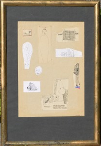 Pagola Javier 2000 Sept dibujo técnica mixta y collage papel, enmarcado, dibujo 40x28 cms. y marco 61,50x42 cms. (1)