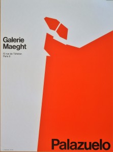 Palazuelo Pablo, Exposition 1970, cartel litográfico original exposición en Galerie Maeght en 1970, 58,50×43 cms (3)