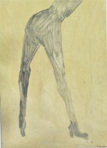 Pagola Javier 2011, piernas largas, pintura oleo cartulina, enmarcado, pintura 35x25 cms. y marco 52x42 cms.   (4)