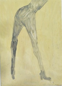 Pagola Javier 2011, piernas largas, pintura oleo cartulina, enmarcado, pintura 35x25 cms. y marco 52x42 cms. (4)