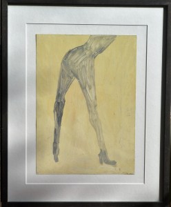 Pagola Javier 2011, piernas largas, pintura oleo cartulina, enmarcado, pintura 35x25 cms. y marco 52x42 cms. (5)